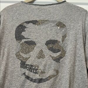 Gray Skull Rhinestone Top